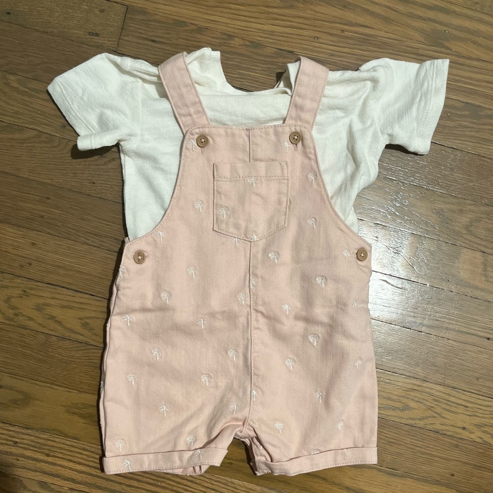 Marks & Spencer Pink Embroidered Shortall Overalls